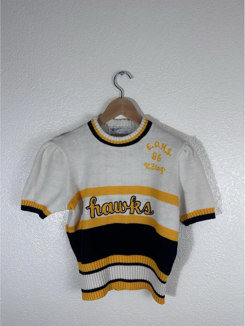 Vintage Hawks Knit Sweater Shirt – Allion Knitting Mills – Made in USA